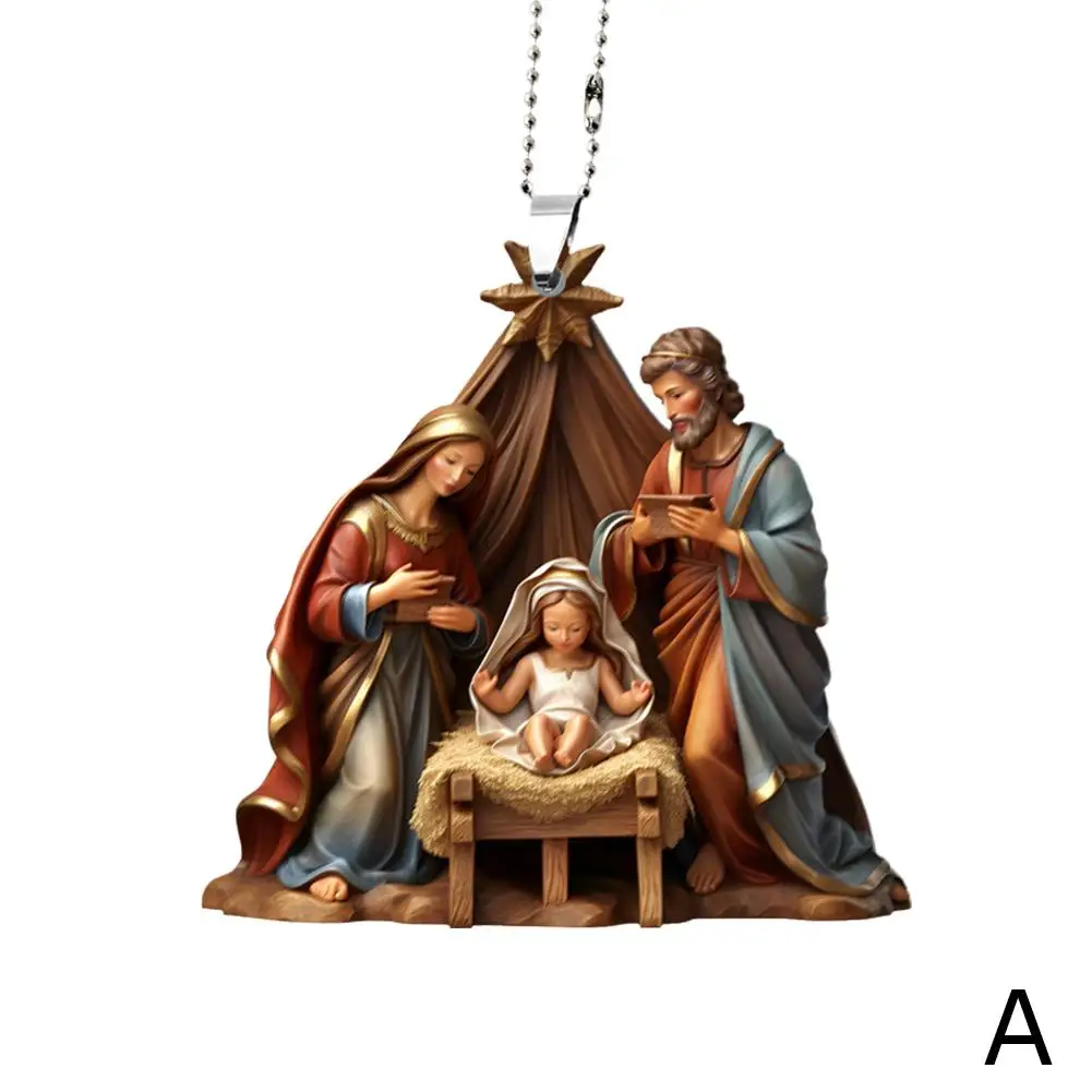 Adornos de presépio de Navidad, presépio de Navidad, decoración 2d, árbol de decoración acrílica P6x7