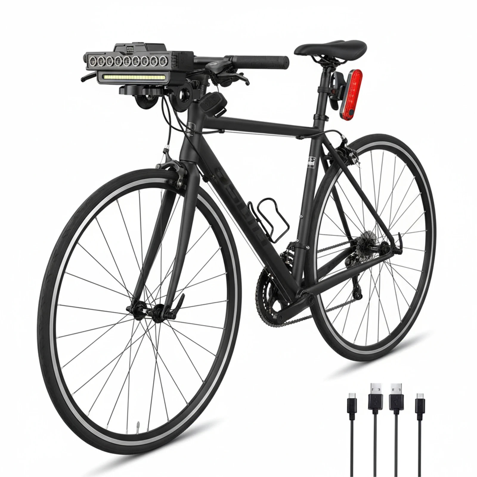 

9 LED Bicycle Headlight w/Horn Waterproof Night Riding Bike Light (Nine Lamps)