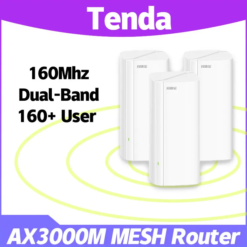 Tenda EM12 AX3000 Wifi6 Mesh Router Gigabit Hearty Whole Home  5G 2402Mbps Wi-Fi6 System High-speed