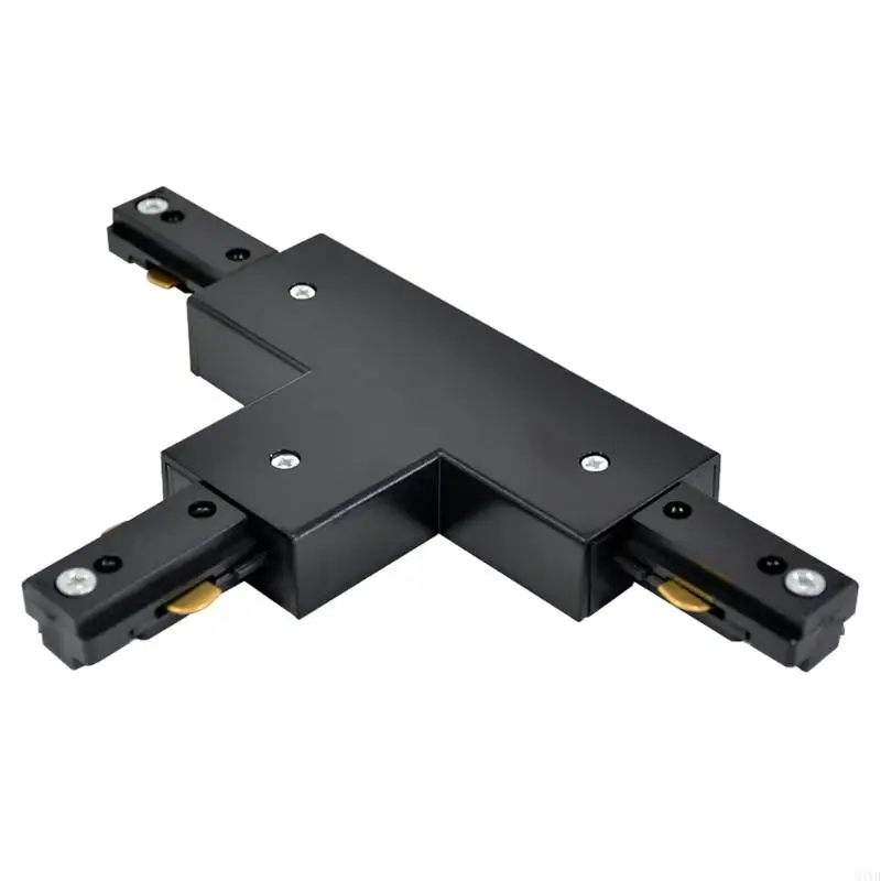 3-Wire H Track Lighting T Joiner in Black, Branch Part for Three-Way Layout Changes in Retail Display Areas, Gallery Use, M4YD