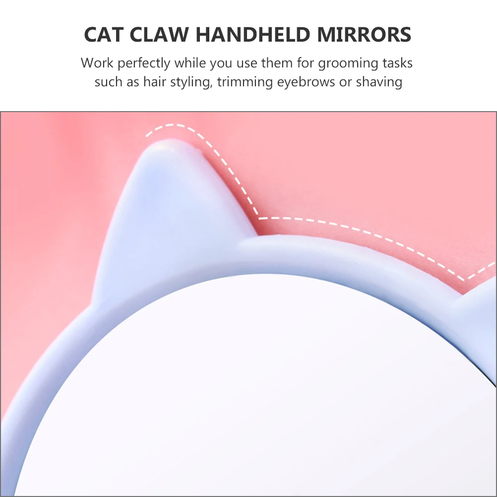 3 pçs gato garra cabeleireiro espelhos handheld maquiagem viagem beleza espelhos claro portátil alça confortável