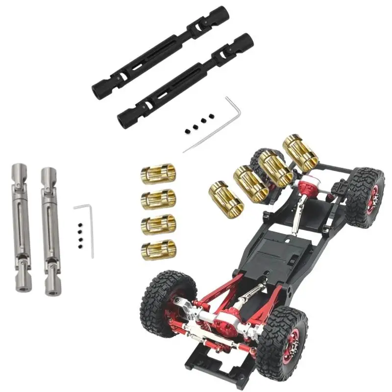 MN78 MN82 LC79 메탈 드라이브 샤프트 CVD 드라이브샤프트 3mm에서 4mm 샤프트 슬리브 포함 1세트 1/12 RC 자동차 업그레이드 부품 액세서리