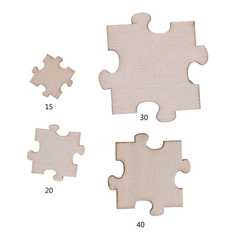 100 sztuk/zestaw niedokończone drewniane układanki Freeform puste puzzle sztuk dla sztuka DIY rzemiosło tworzenie kartek