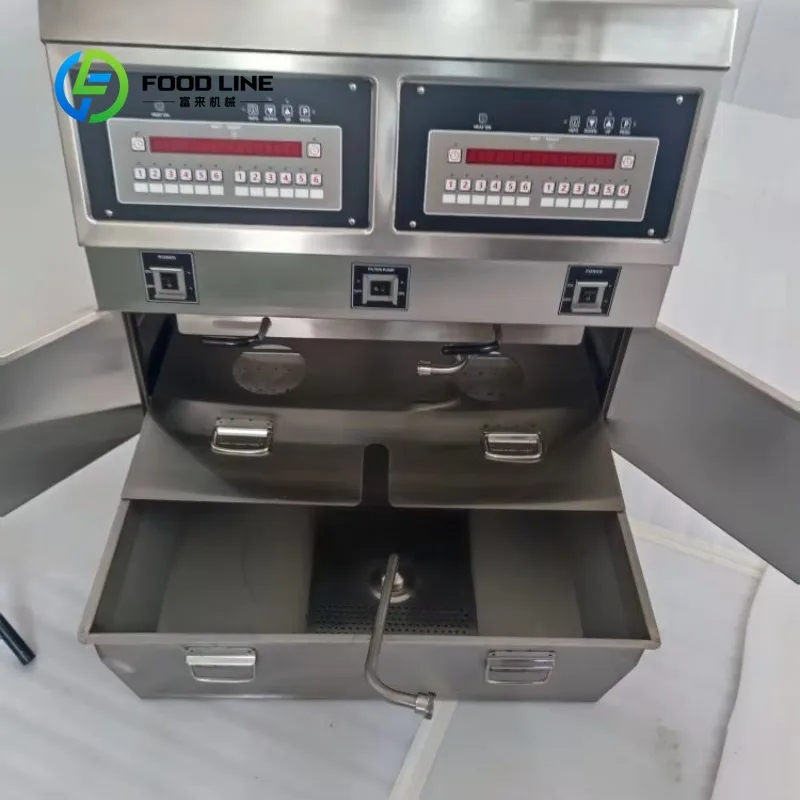 Customized size Commercial Electric Open Fryer 2 Slots 4 Baskets Fast Food Restaurant Fryer