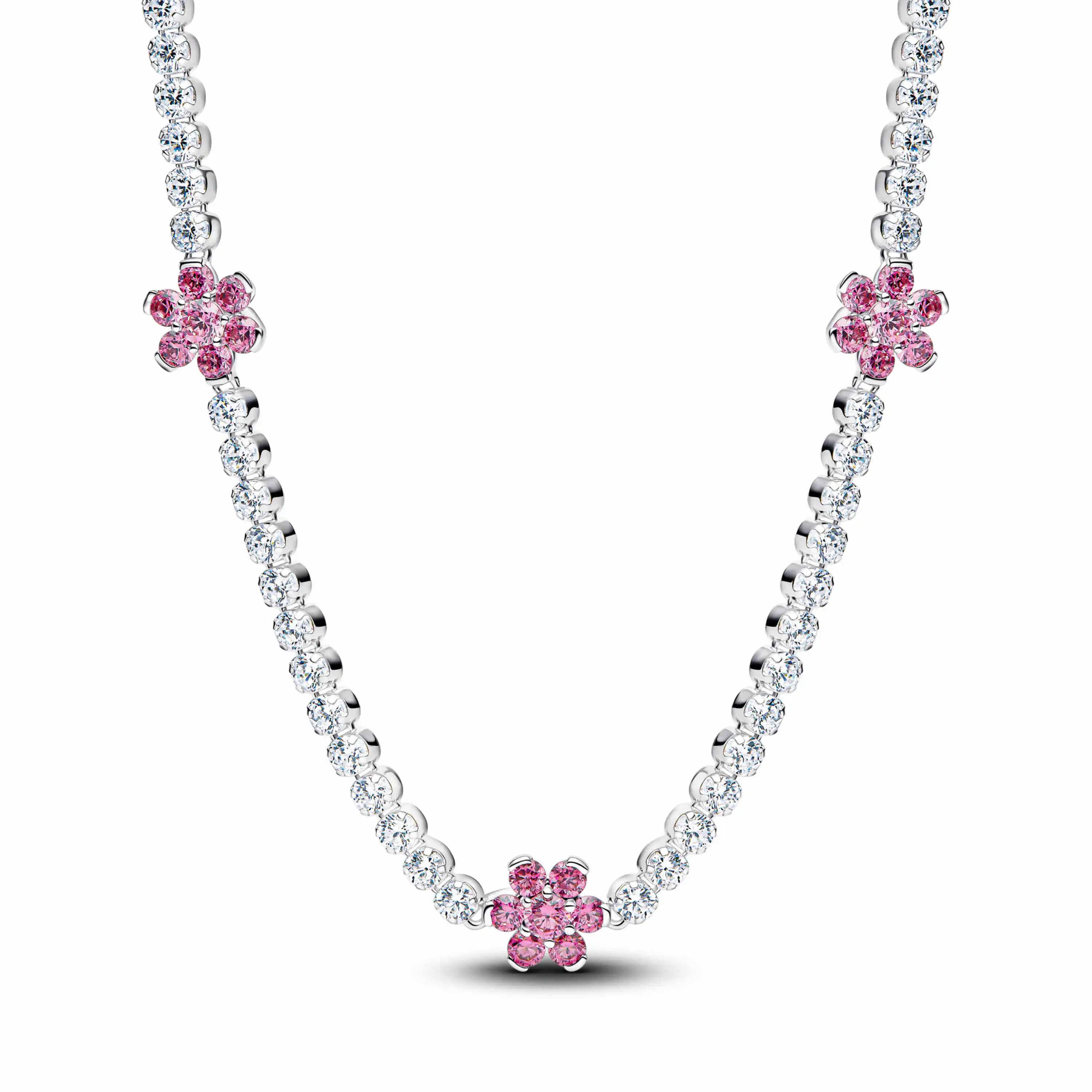 Hot Sales 925 Sterling Silver Pink Flower Zircon Ear Stud Ring Pendant Bead Fit DIY Women's Bracelets Necklaces Jewelry Gifts