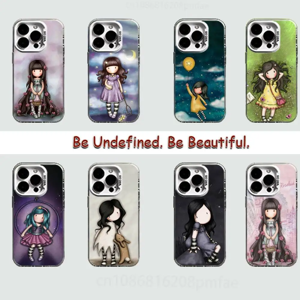 

Cute S-Santoro G-Gorjuss Case for iPhone17 16 15 14 13 12 11 Pro Max Plus Air 16E X XR XS Max Hard Shockproof Bumper Cover