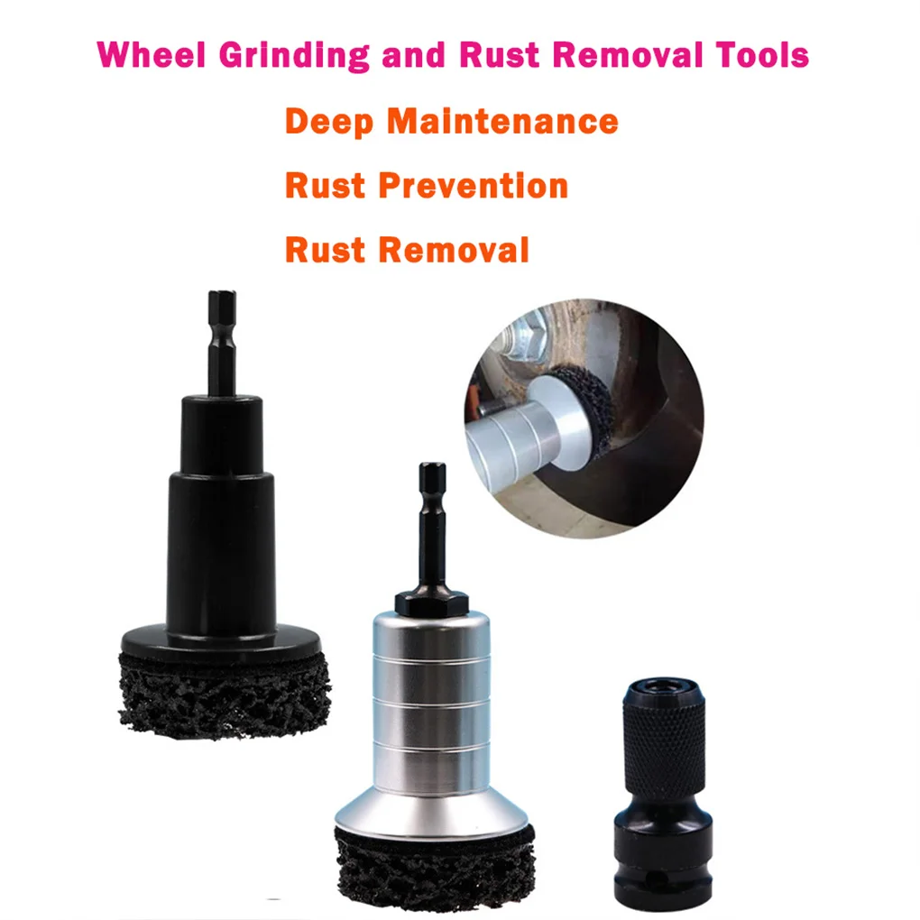 Car Wheel Rust Removal Tool Kit Wheel Hub Grinder Brake Disc Polishing Cleaner for Wheel Stud Hub Rotor Grinding Accessory