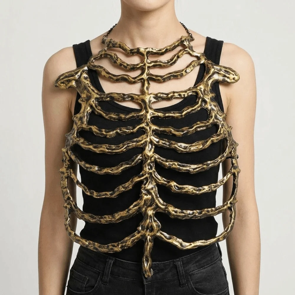 Hollow Skeleton Frame Frame Structure Bone Prop Breastbone Costume Accessory Chain Bone Costume Prop Holiday Dress