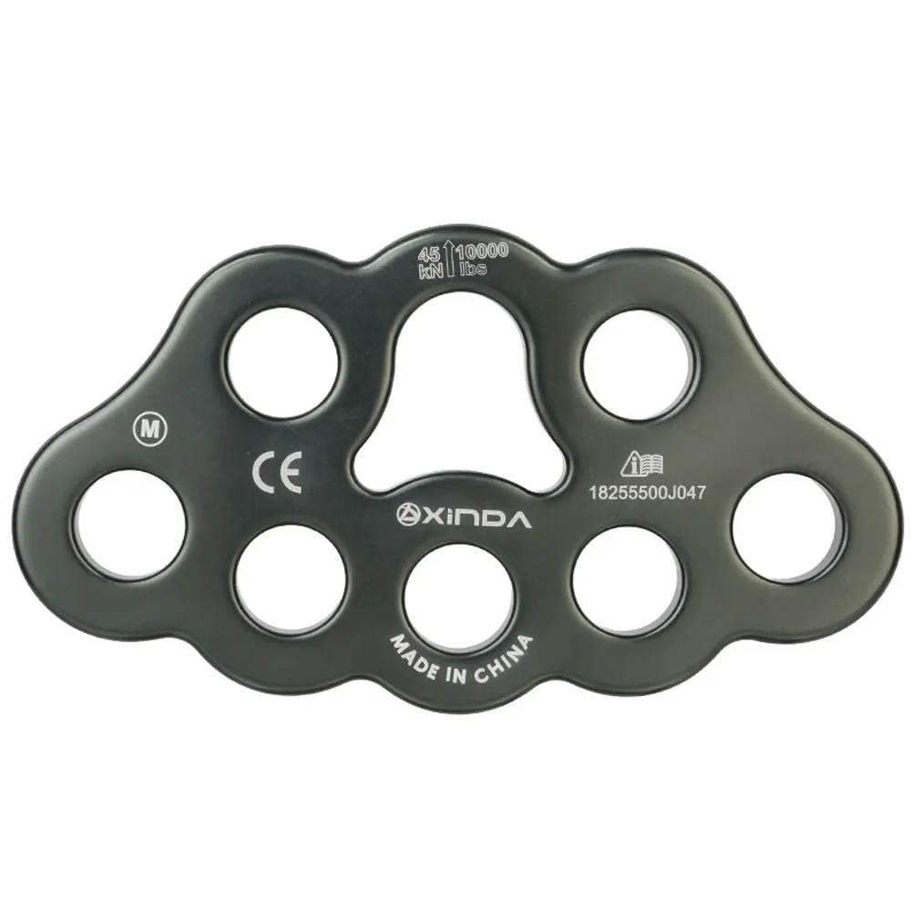 45KN Outdoor Rock Climbing Aluminum Alloy Eight Holes Divide Hole Force Plate Mountaineering Sports Rescue Safety Equipment