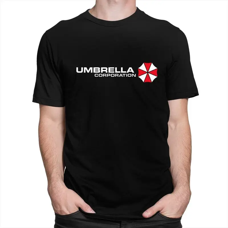 Custom Funny Corporations Umbrella T Shirt Men Short Sleeved Video Game T-shirts Printed Tee Cotton Regular Fit Tshirts Gift