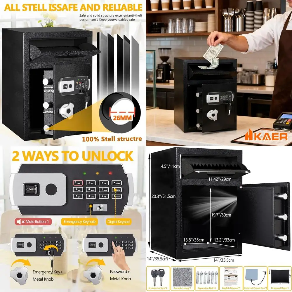 

Цифровой кодовый сейф для бесшумного хранения наличных, надежное хранилище для бизнеса и дома