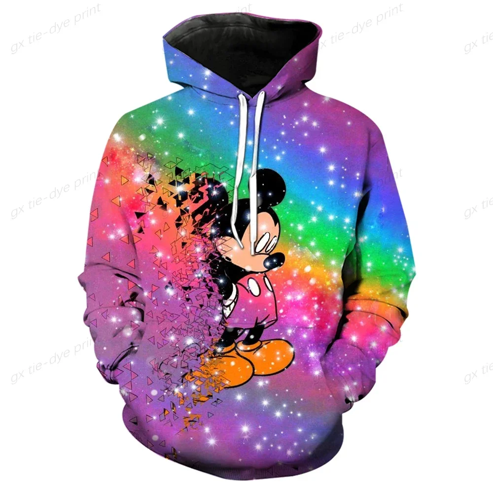 Spring  Women Sweatshirt Jacket Clothes Hoodies Women's Pockets Long Sleeve Pullovers Disney Minnie Mickey Mouse Female Tops