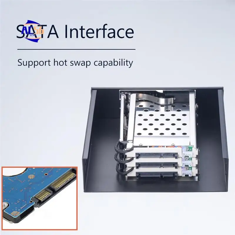 

AC56-Aluminum Case 3Bay SATA Adapter 2.5 Inch Hot Swap SSD Hard Drive Bracket For 5.25 Optibay
