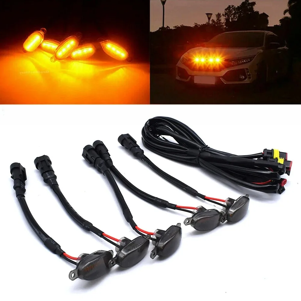 24V truck Grille Daytime running light Car drl Signal light Warning light Fog light beacon lamp LED Indicator light yellow light