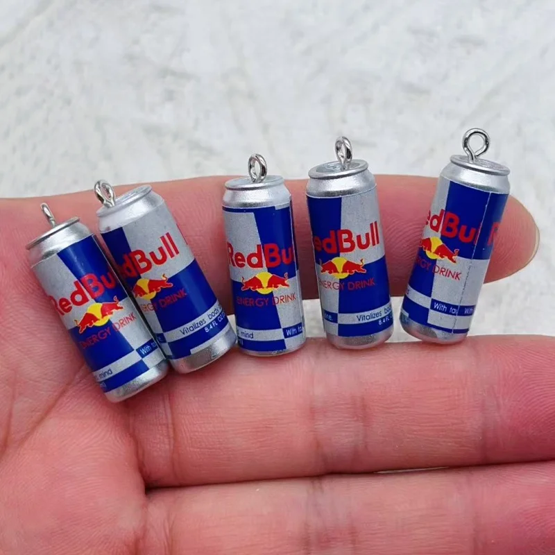 10 piece resin Red Bull can - perfect for jewelry DIY making earrings necklaces keychains