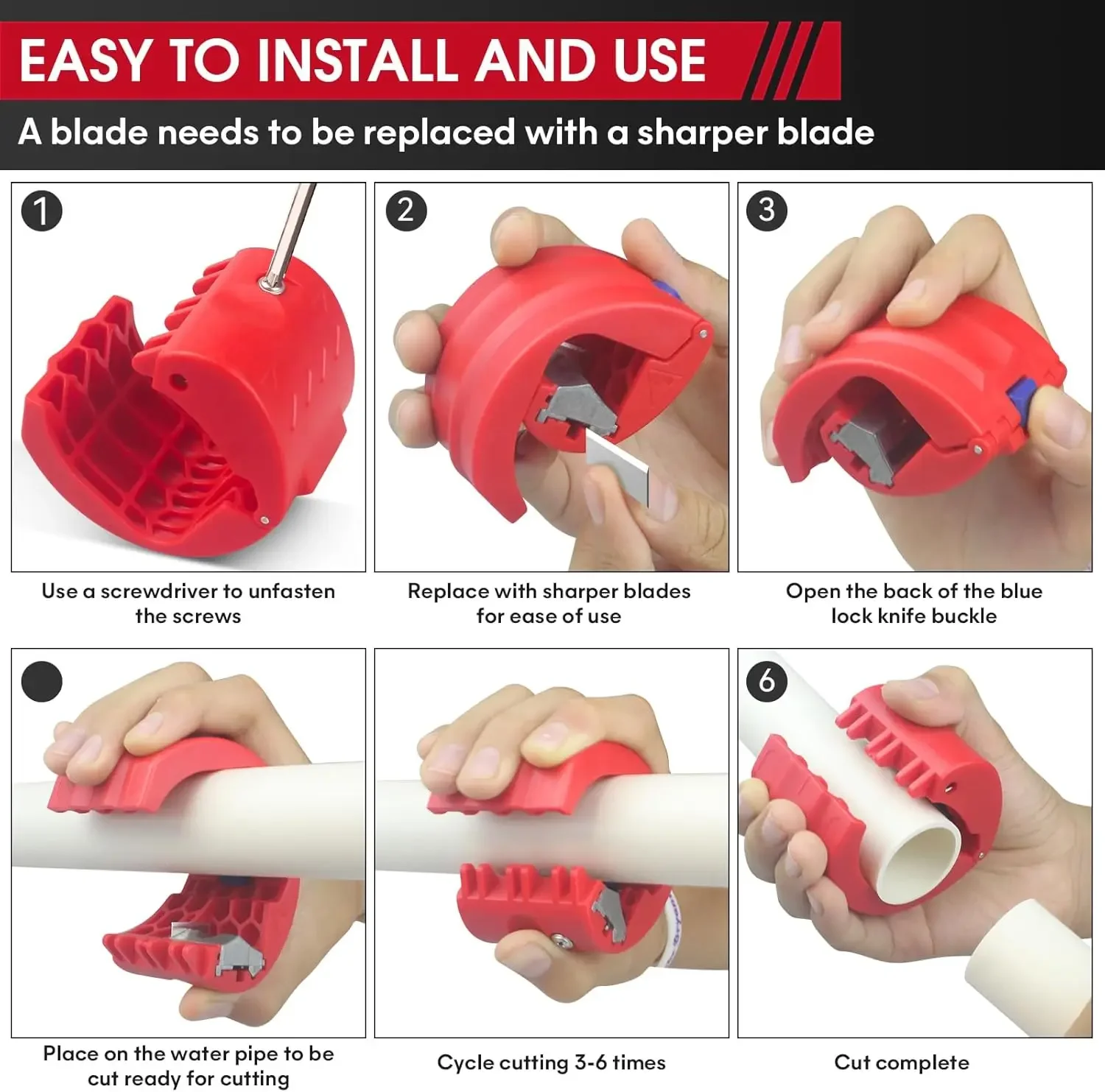 1 قطعة قاطع الأنابيب البلاستيكية المحمولة قاطع البلاستيك أداة القاطع للأنابيب البلاستيكية وأكمام الختم أدوات المياه والكهربائية #6
