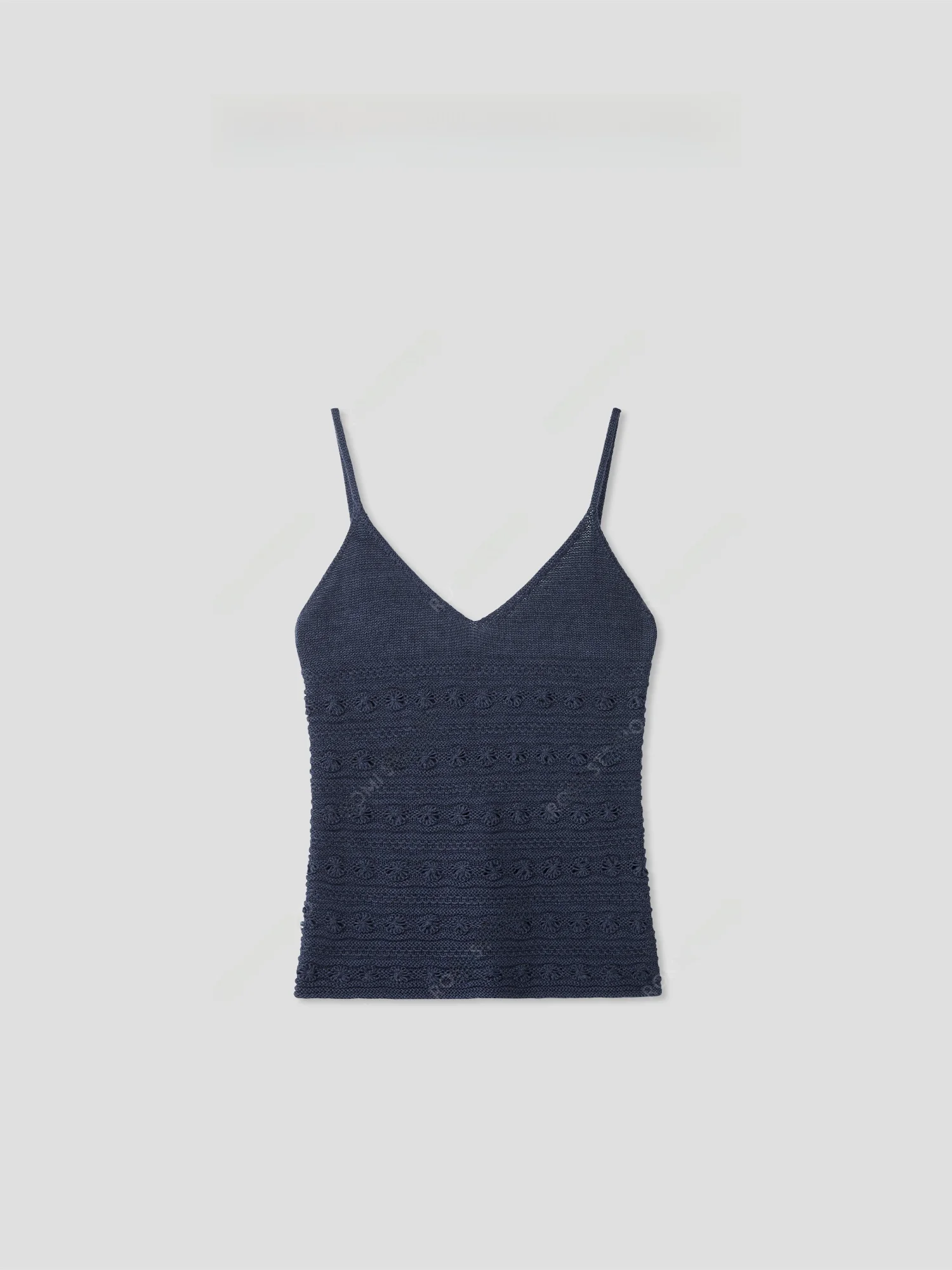 

ROMI STUDIO Handmade Crochet Hollow out V-ne Knitted Tank Top Women's Slim Fit Cotton Blend Summer Faion Casual Wear