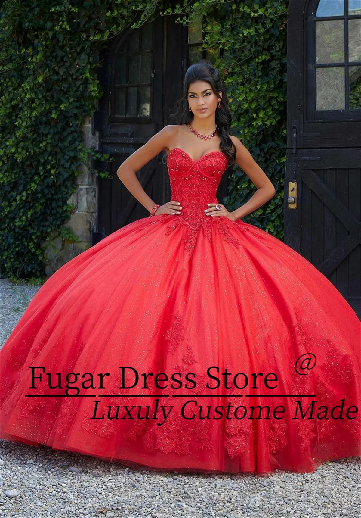 Classic Tight Corset Quinceanera Dresses Luxuly Crystal Bead Lace Decal Detachable Rear Bow Ball Gown Vestidos de 15 años