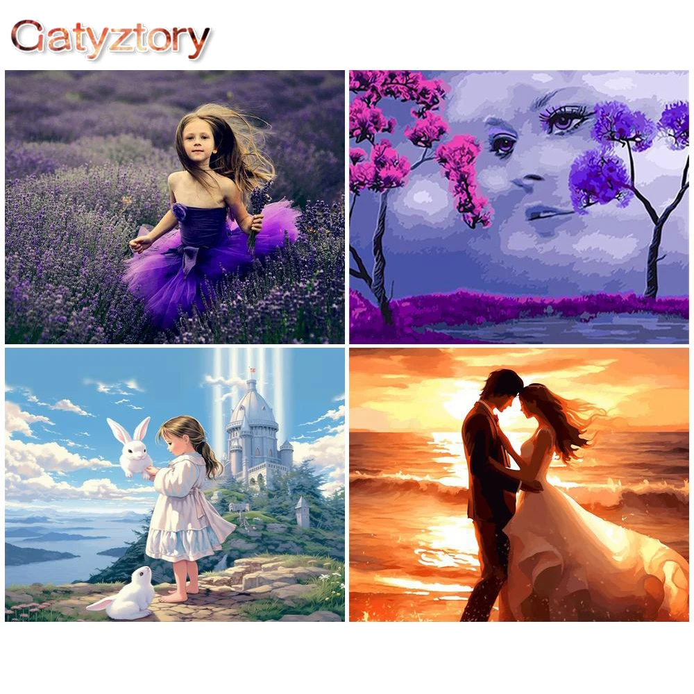 

GATYZTORY DIY Oil Painting By Numbers Girl On Canvas Painting Oil Painting Decoration Gift Picture By Numbers Kits New Arrival