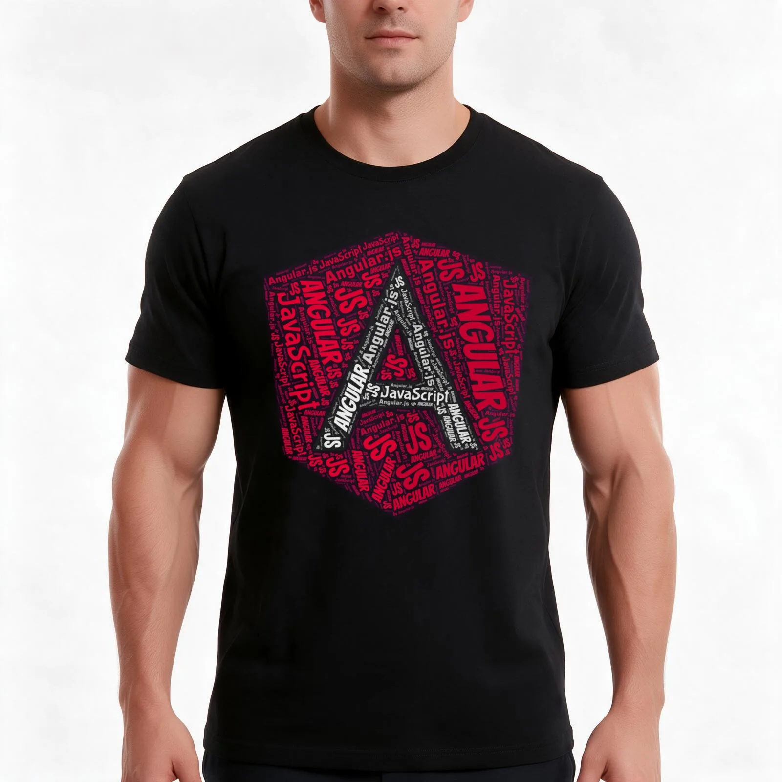 Angular JS JavaScript T-Shirt, Summer Casual Cotton Tee, Oversized Streetwear Tops, Vintage Graphic Print, Unisex Men Women