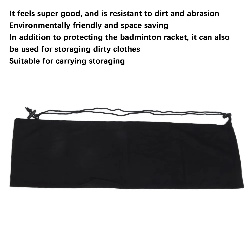 Soft Badminton Racket Bag Lightweight Single Shoulder Racket Cover Black Shockproof Badminton Racquet Storage Bag Sports Travel