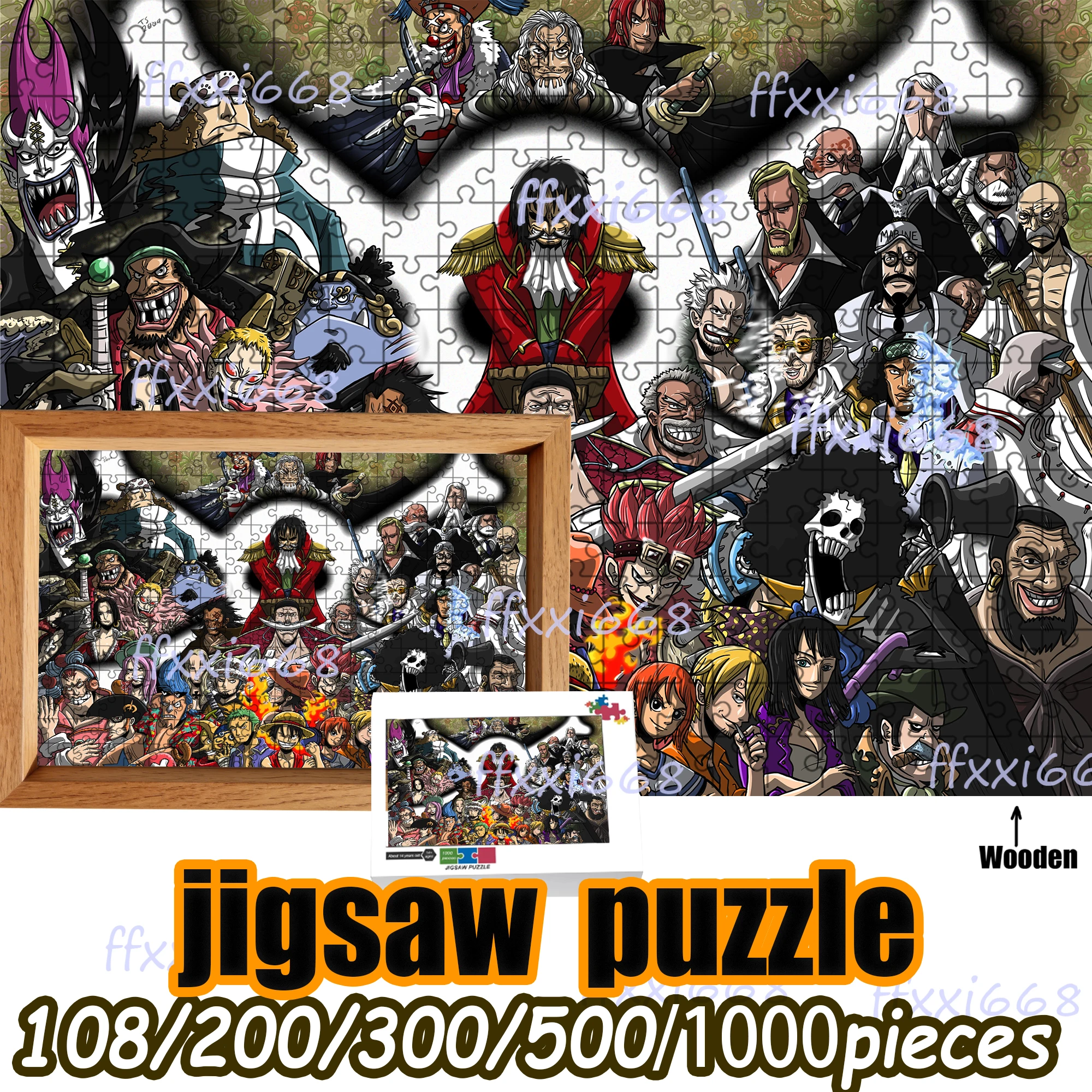 

One Piece Luffy Zoro Nami Chopper Jigsaw Puzzle 108/200/300/500/1000 Pieces Wooden Puzzle High Quality Gift Fun Birthday gift