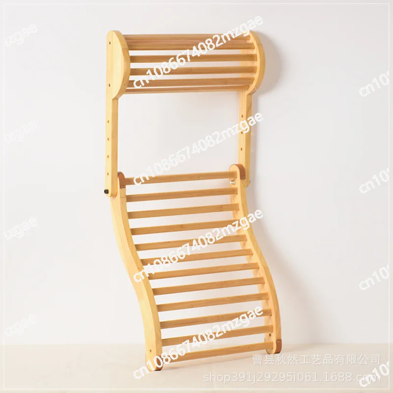 

Wooden Sauna Backrest Foldable Sauna Pillow S-type Adjustable Sauna Headrest Steam Room Backrest