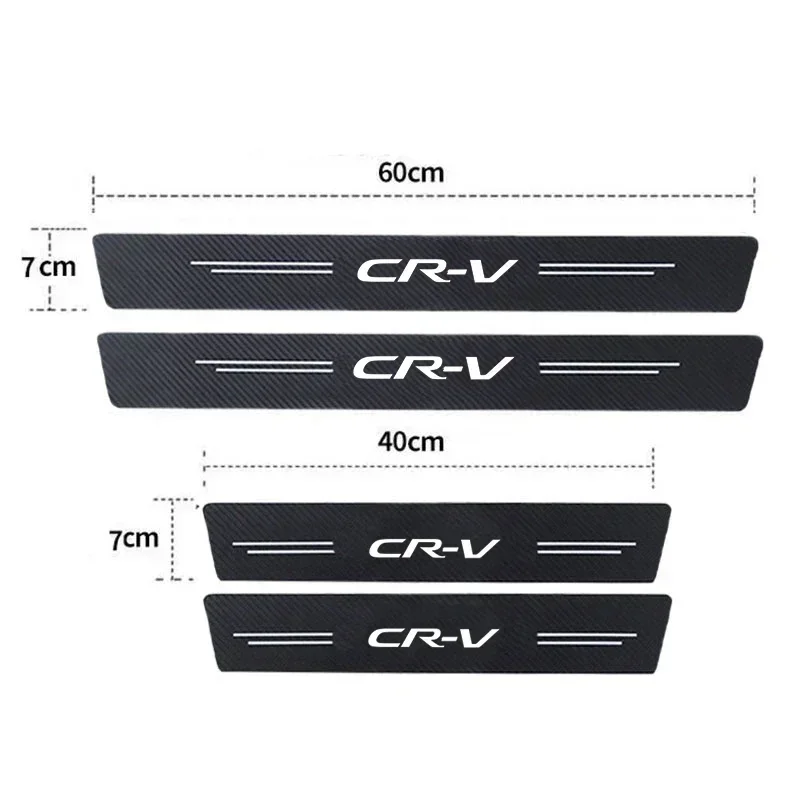 Carbon Fiber Welcome Pedal Protection, for CR-V Luminous Front Rear Door Sill Strips Anti Stepping Decor Stickers For Honda