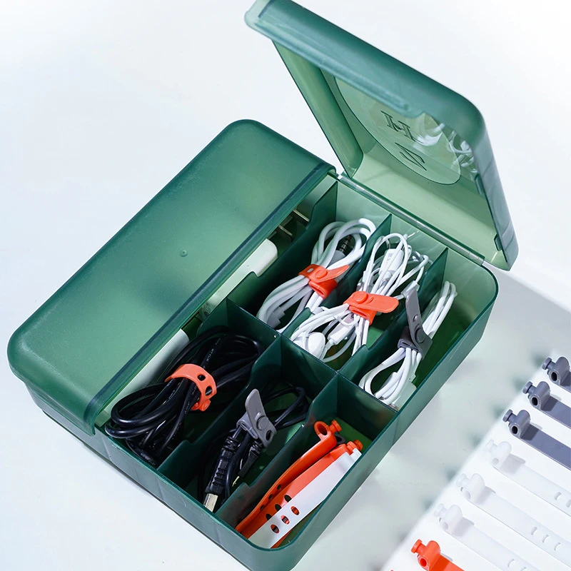 10pcs Cable Organizer Silica Data Line Cable Straps Electrical Wires Fixed Cable Organizer Earphone Cable 3 Holes Cord Winder