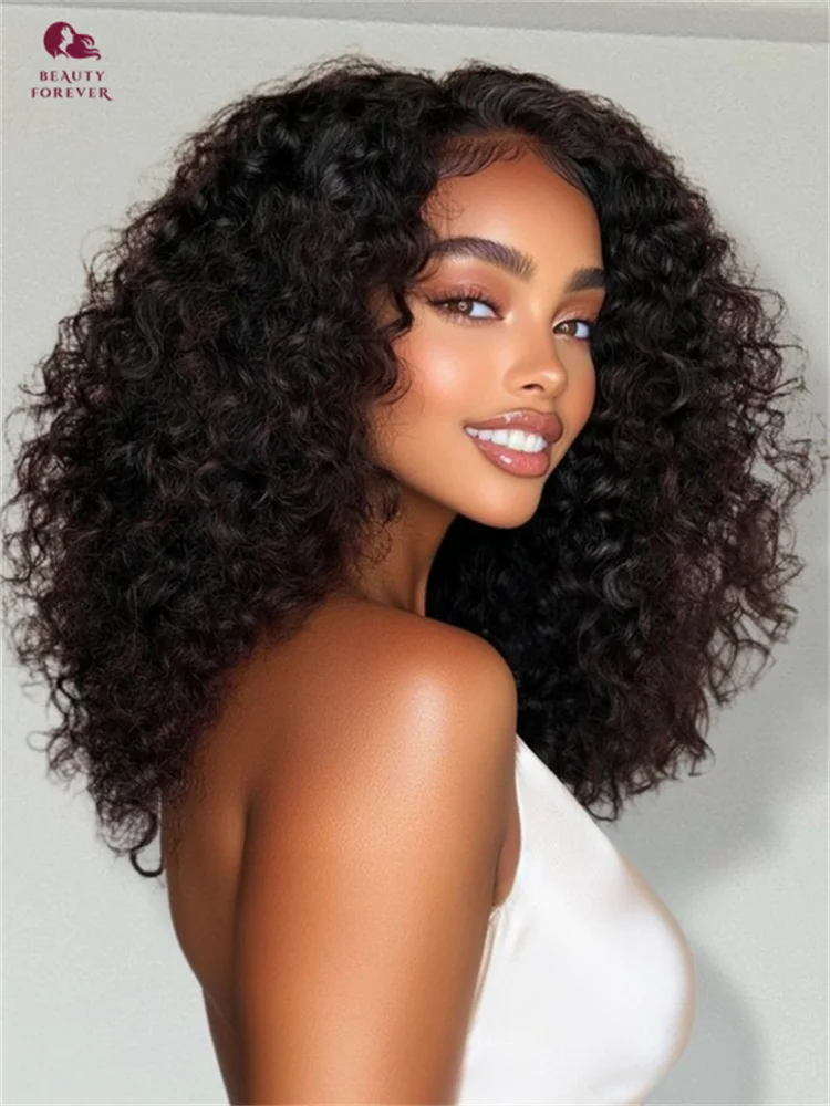 

Beauty Forever 13x4 Pre-Everything™ Lace Frontal Wig 100% Human Hair Black Side Part Short Curly Glueless Wig Ready to Wear