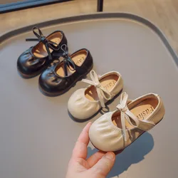 Scarpe in pelle da ragazza, nuove scarpe di fagioli primaverili e autunnali, scarpe da principessa per bambini in Velcro scarpe per bambini scarpe da bambino ragazza