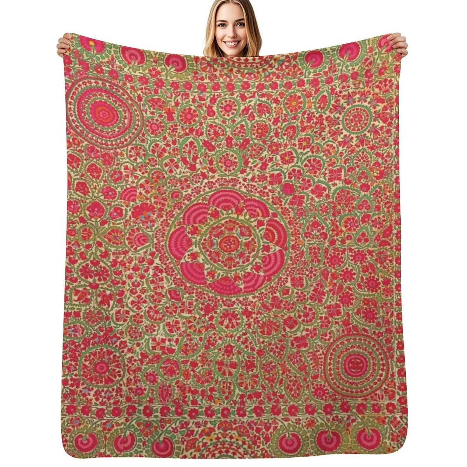 

Vintage Bohemian Suzani 8 Throw Blanket heavy to sleep for sofa For Decorative Sofa Blanket