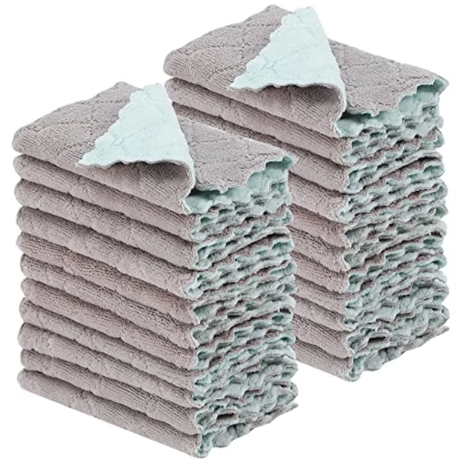 

22Pack Kitchen Dish Cloths, Reusable Dish Towels, Nonstick Oil Washable Fast Drying, Super Absorbent Coral Velvet Cleaning Clot