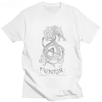 Loki Son Fenrir T-Shirt Short Sleeved Wolf Norse Mythology Printed Cotton Y2Y Harajuku Streetwear Breathable Lightweight T-shirt