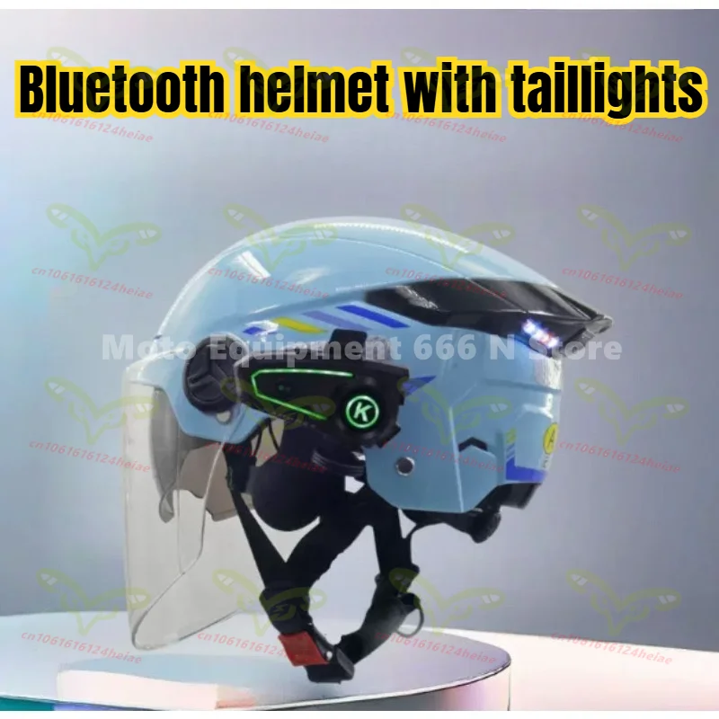 

Motorcycle Helmet Summer Sun Protection Half Helmet Unisex Dual Lens Bluetooth Helmet cascos para moto