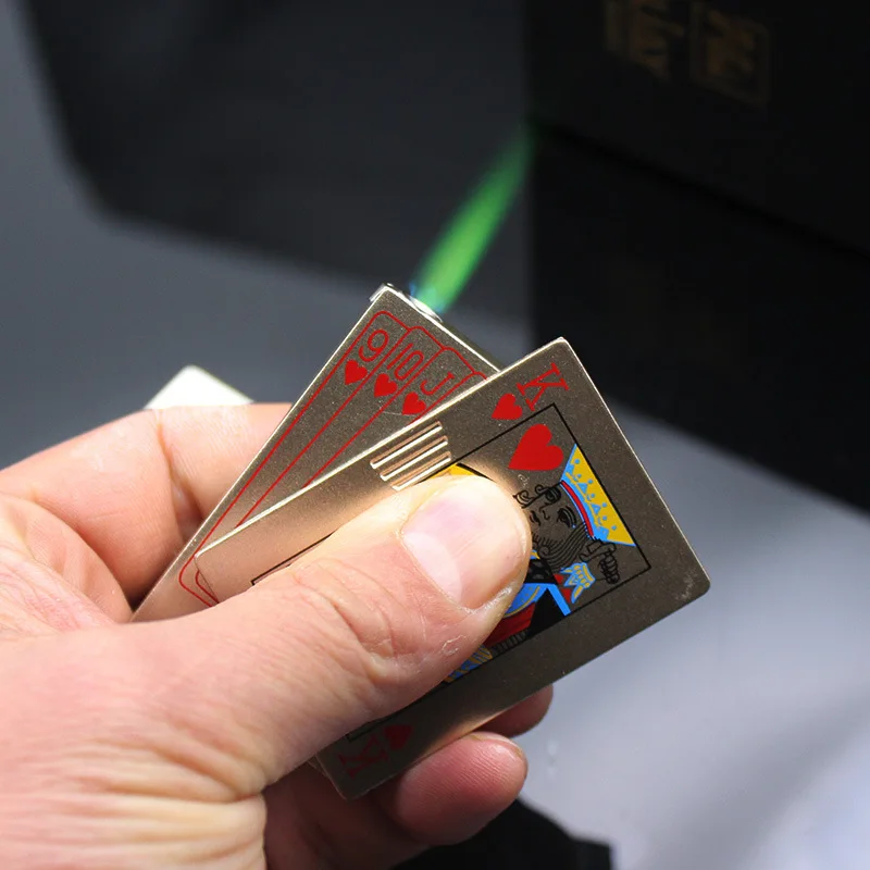 

Creative Playing Card Torch Lighter with UV Counterfeit Detection Lamp, Refillable Butane Lighters Smoking Accessories