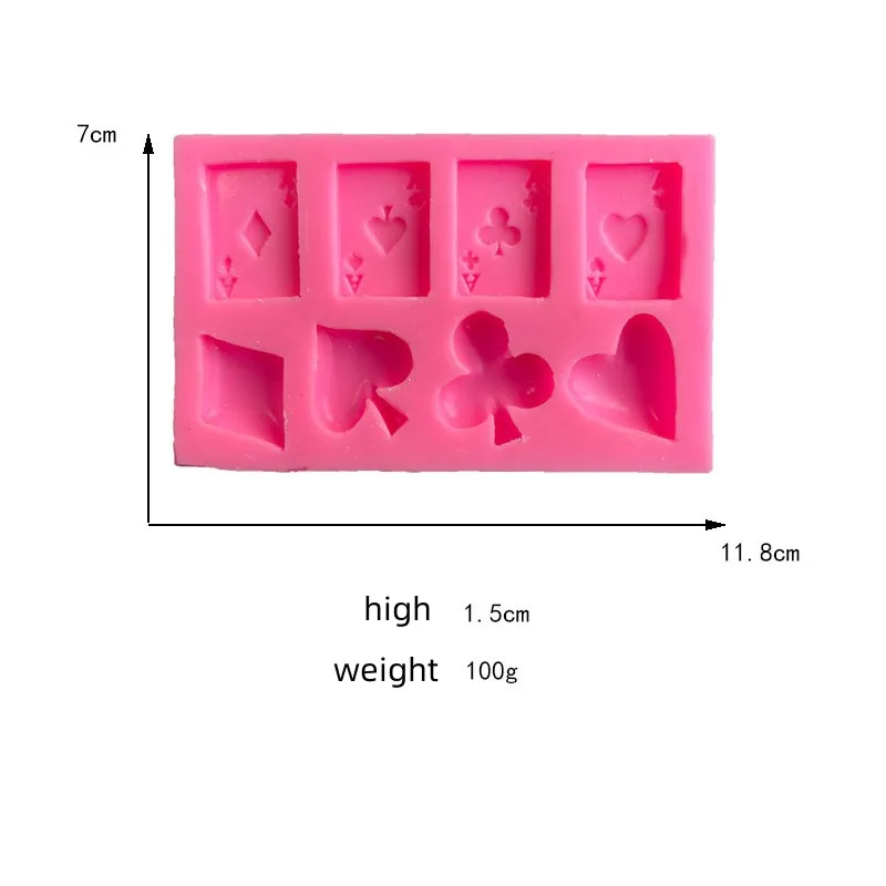 Silicone Poker Playing Card Mould Decoração De Bolo De Chocolate Fondant Ferramenta De Cozimento De Cozinha Gumpaste De Argila Molde De Gesso