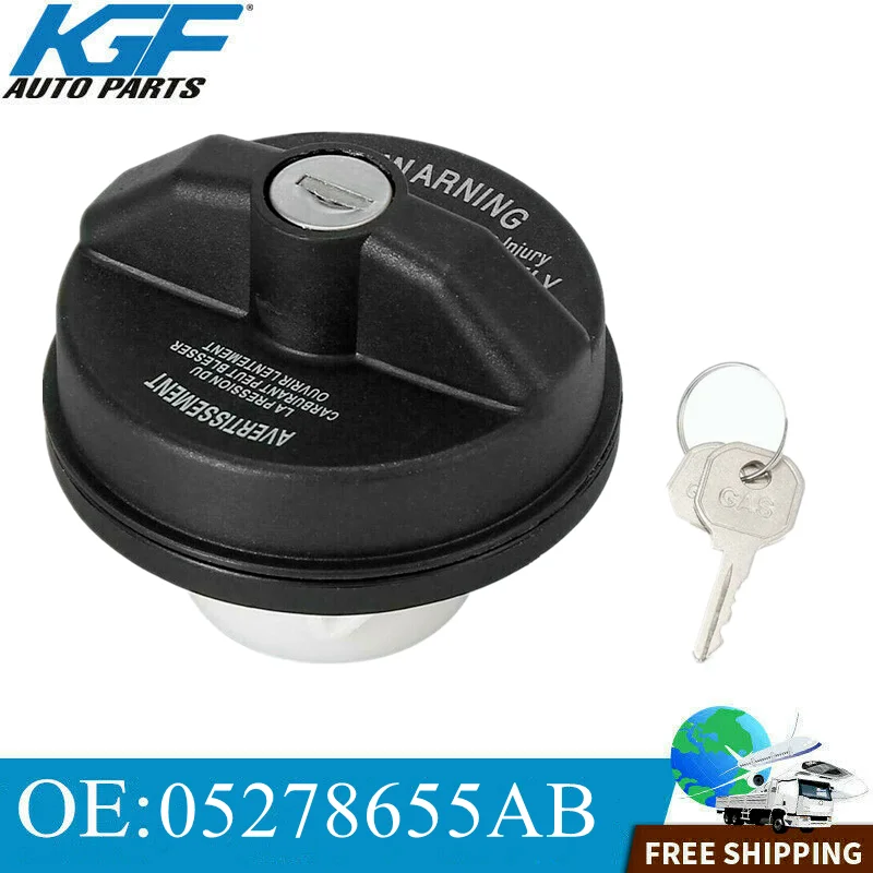 

Car Fuel Tank Cover W/Key Locking Gas Fuel Cap 05278655AB fit 2001-2021 Chrysler Jeep Dodge Ram 1500