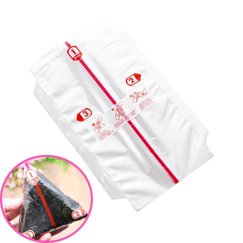 Borsa per imballaggio con palline di riso triangolari a doppio strato Borsa per sushi Onigiri alle alghe Borsa per sushi per sushi Accessori per strumenti