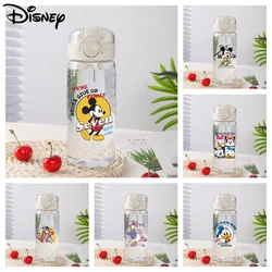 Disney Mickey Mouse Portable Straw Plastic Cup Donald Duck Water Cup Portable Student Drop-Resistant High Temperature Resistant