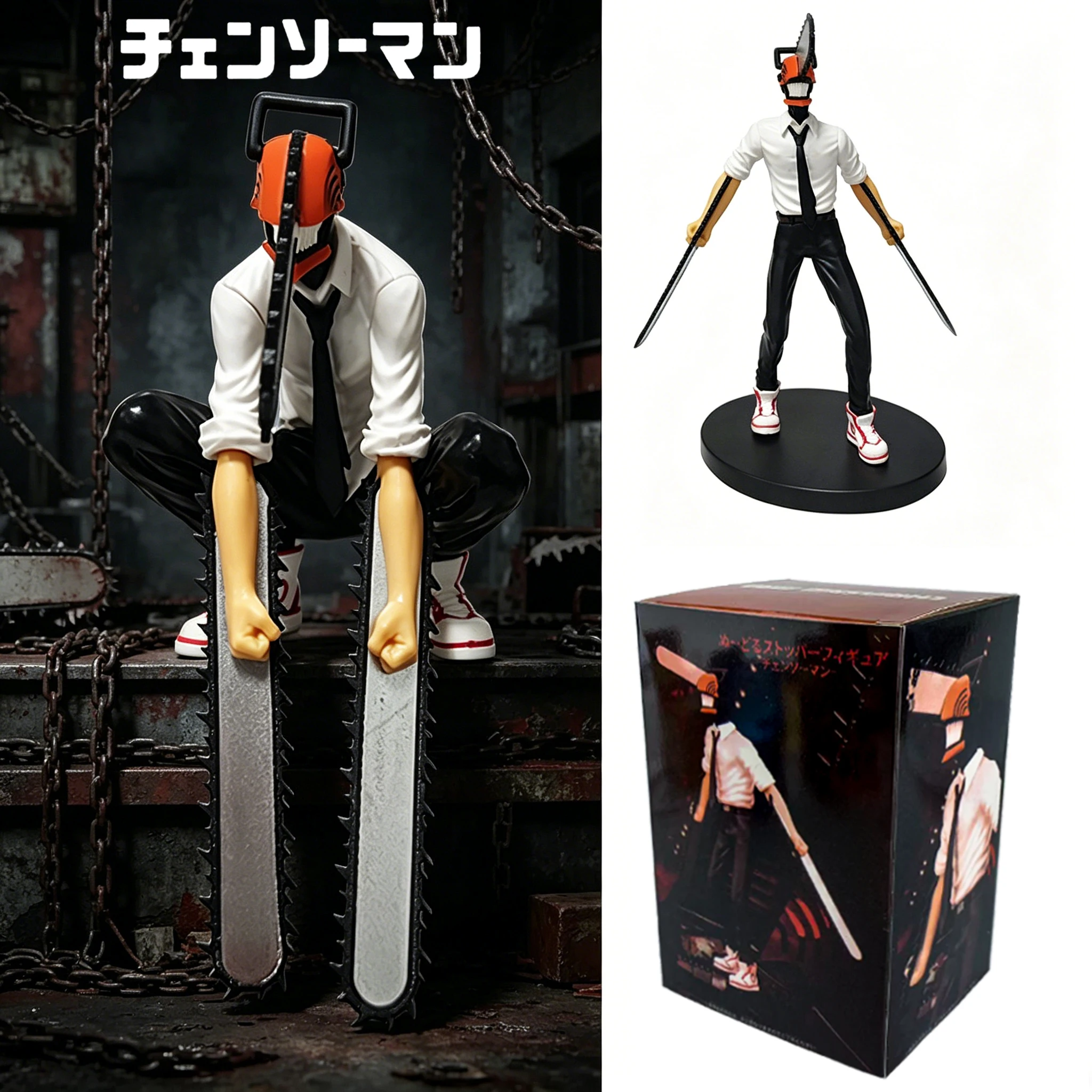 19cm Chainsaw Man Denji Anime-Figur Denji/Power Actionfigur Chainsaw Man Denji Figurine Sammlermodell für Erwachsene Spielzeugpuppe