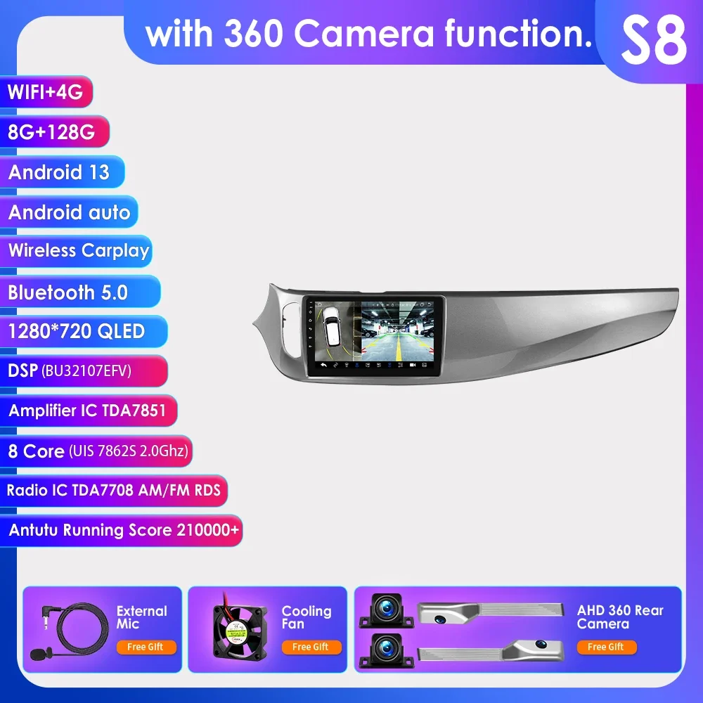 360Camera 2din Carplay Android 13 Autoradio Voor Alfa Romeo Giulietta 2010-2018 Auto Multimediaspeler Navi Gps 2din Autoradio