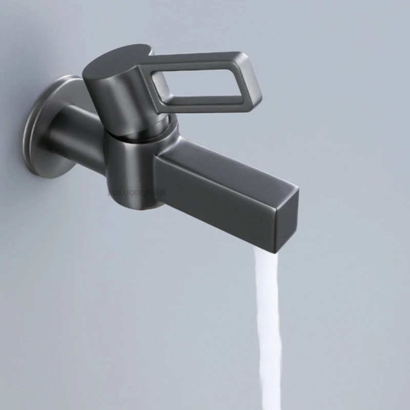 Black Wall Mounted Single Hole Bathroom Faucet Quick Opening All Copper Sink Tap for Kitchen Multi-Color Options Available