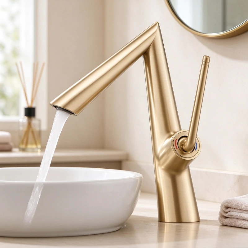 Luxury Gunmetal Finish Hot/Cold Basin Faucet White Single-Hole Bathroom Cabinet Sink Faucet