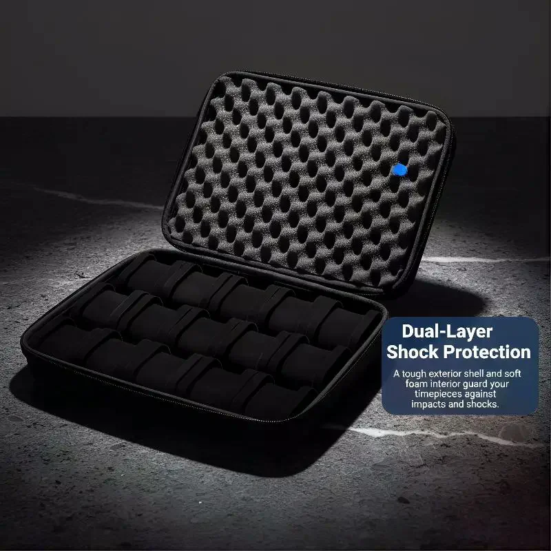Watch Carry Box Hard-Shell: 1Pcs 15 Slots Storage Organizer Large Small Watches Soft Foam Pillow