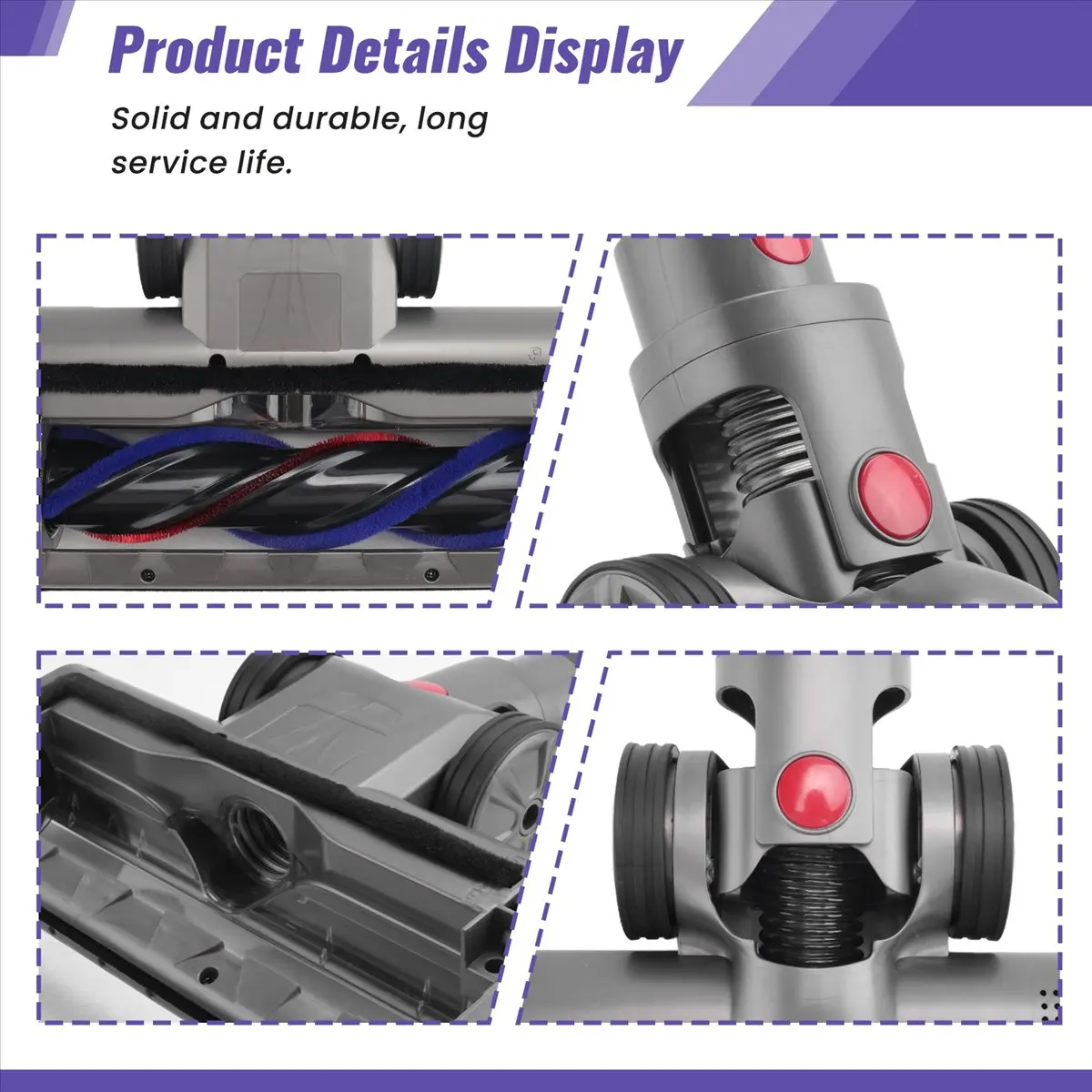 

Электрическая моторизованная щетка A74X Turbo для Dyson V7 V8 V10 V11 V15 с LED-подсветкой для чистки ковров, плитки и твердых полов