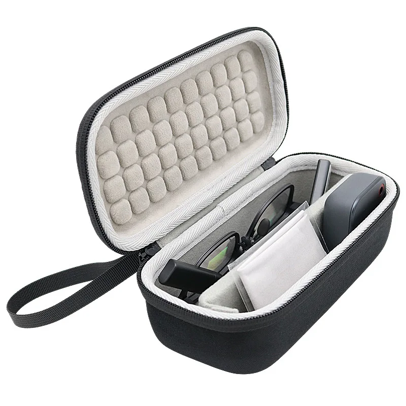 Hard Travel Carrying Case Pouch for INMO GO3 AI Smart Glasses with Soft Velvet Lining and Portable Handle
