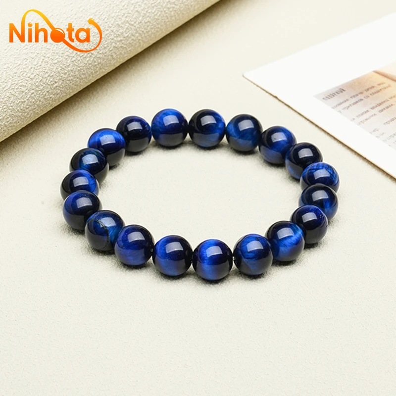 Dark Blue Tiger Eye Bracelet Stone Beads Bangle Gift for Lover Charm Accessories Pulseras Anime Bracelet on Hand Gift Jewelry