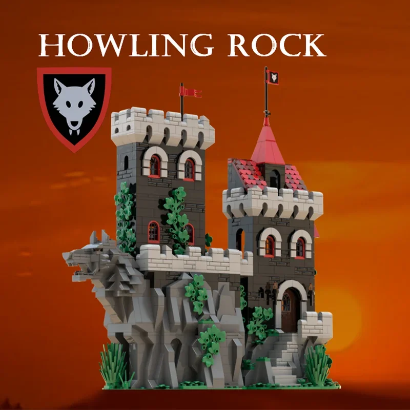 

New MOC1402PCS Building Model Wolf Pack Castle Modular Howling Rock DIY Creative Puzzle Building Blocks Gift