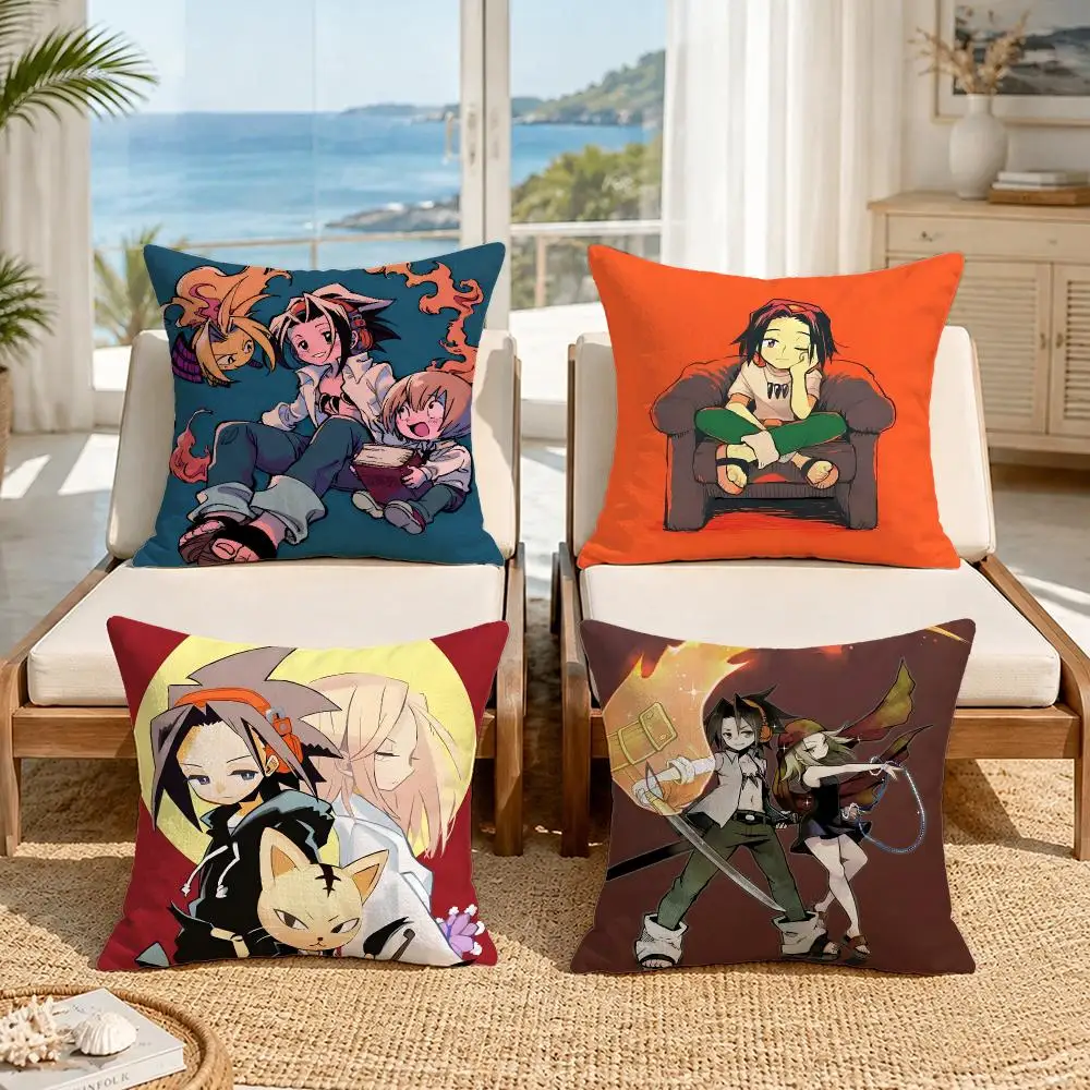 Anime Shaman KingS Cushion Cover Soft Pillow Cover Two‑Side Printing Throw Pillow Case for Sofa Pillowcase Home Decoration